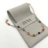 Multicolour Oval Necklace & Bracelet Set
