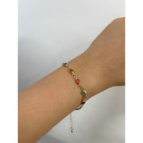 Multicolour Oval Necklace & Bracelet Set