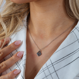 Heart Keyhole Necklace in Silver - Gift Boxed - svnx