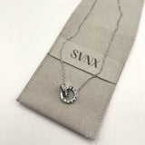 Double Hoop Roman Numeral Necklace in Silver