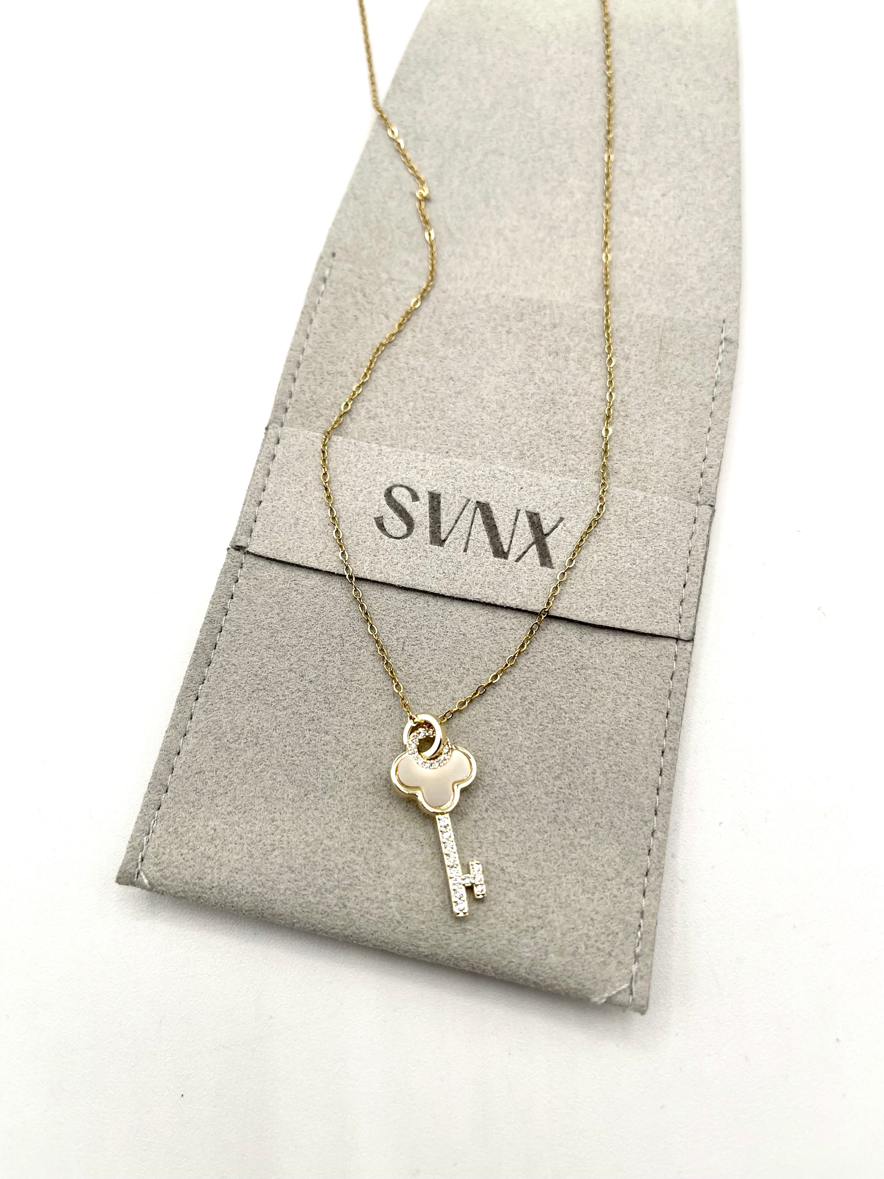 Key Diamante Pendant Necklace - svnx