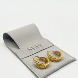 Twisted Ribbed Hoops in Gold