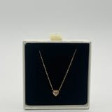 Small Crystal Heart Necklace in Gold