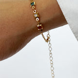 Multicolour Square Chain Bracelet