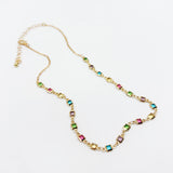 Multicolour Square Chain Necklace