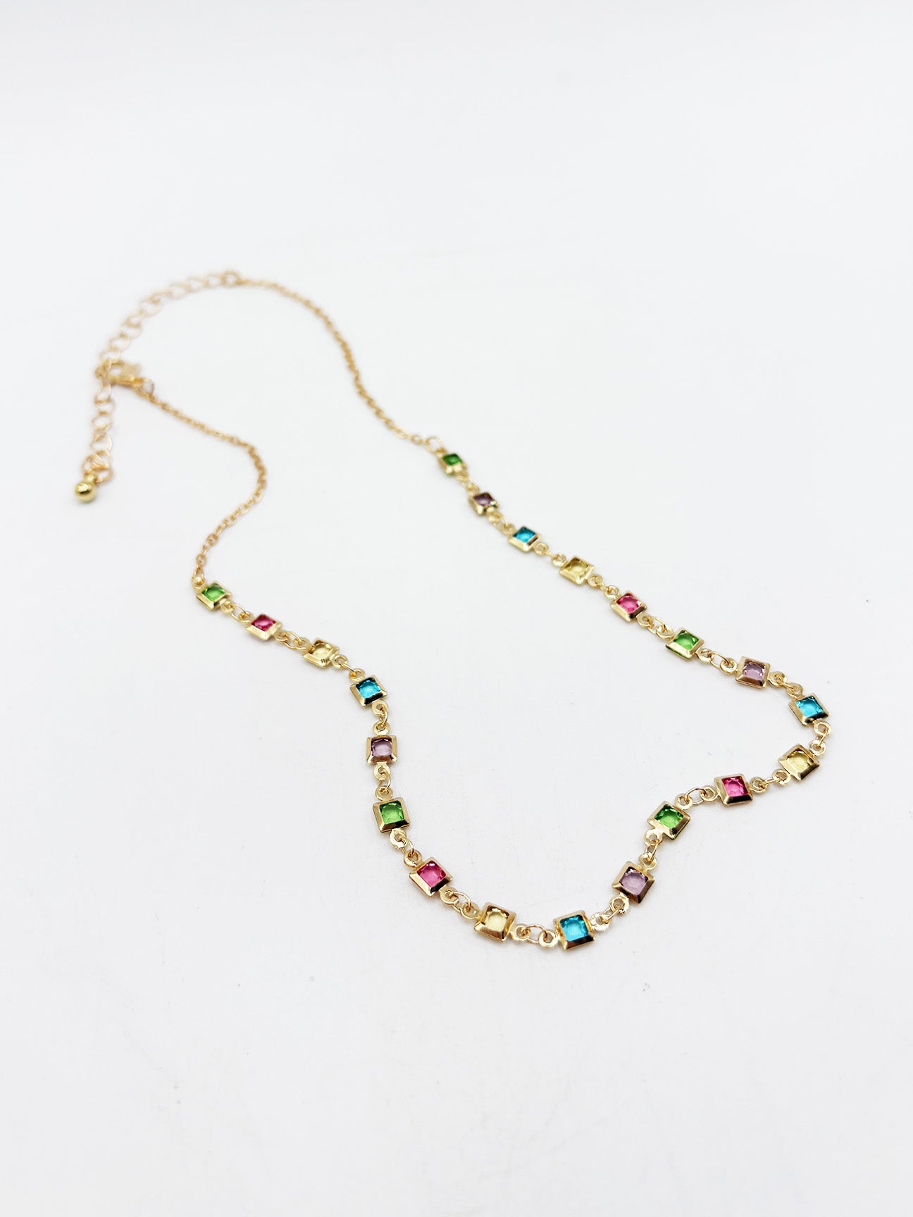 Multicolour Square Chain Necklace – SVNX