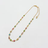 Multicolour Square Chain Necklace