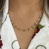 Multicolour Square Chain Necklace