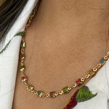 Multicolour Square Chain Necklace
