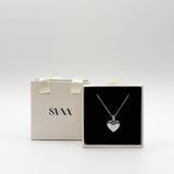 Chunky Heart Pendant Necklace in Silver
