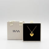 Chunky Heart Pendant Necklace in Gold