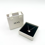 Mini Heart & July Birthstone Necklace in Silver - Gift Boxed