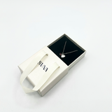 Mini Heart & July Birthstone Necklace in Silver - Gift Boxed