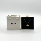 Mini Heart & July Birthstone Necklace in Gold - Gift Boxed