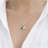 Mini Heart & August Birthstone Necklace in Silver - Gift Boxed