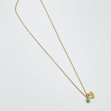 Mini Heart & August Birthstone Necklace in Gold