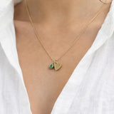 Mini Heart & August Birthstone Necklace in Gold