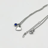 Mini Heart & September Birthstone Necklace in Silver - Gift Boxed