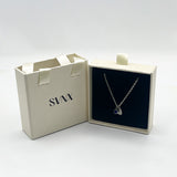 Mini Heart & September Birthstone Necklace in Silver - Gift Boxed