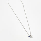 Mini Heart & September Birthstone Necklace in Silver - Gift Boxed
