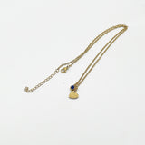 Mini Heart & September Birthstone Necklace in Gold - Gift Boxed