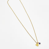 Mini Heart & September Birthstone Necklace in Gold - Gift Boxed