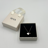 Mini Heart & October Birthstone Necklace in Silver - Gift Boxed