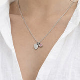 Mini Heart & October Birthstone Necklace in Silver - Gift Boxed