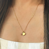 Mini Heart & October Birthstone Necklace in Gold - Gift Boxed