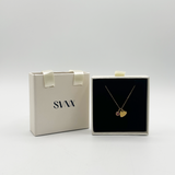 Mini Heart & October Birthstone Necklace in Gold - Gift Boxed