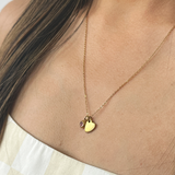 Mini Heart & October Birthstone Necklace in Gold - Gift Boxed