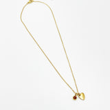 Mini Heart & November Birthstone Necklace in Gold - Gift Boxed