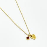 Mini Heart & November Birthstone Necklace in Gold - Gift Boxed