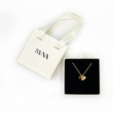 Mini Heart & November Birthstone Necklace in Gold - Gift Boxed