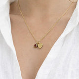 Mini Heart & November Birthstone Necklace in Gold - Gift Boxed
