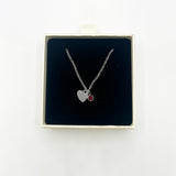 Mini Heart & Janurary Birthstone Necklace in Silver - Gift Boxed