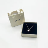 Mini Heart & Janurary Birthstone Necklace in Silver - Gift Boxed