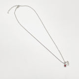 Mini Heart & Janurary Birthstone Necklace in Silver - Gift Boxed