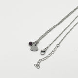 Mini Heart & Janurary Birthstone Necklace in Silver - Gift Boxed