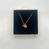 Mini Heart & Janurary Birthstone Necklace in Gold - Gift Boxed