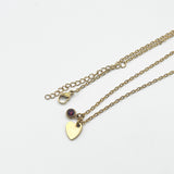 Mini Heart & Janurary Birthstone Necklace in Gold - Gift Boxed