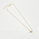 Mini Heart & Janurary Birthstone Necklace in Gold - Gift Boxed