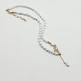 Pearl Chain Necklace with Butterfly Pendant