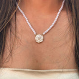 French Camellia Pearl Necklace