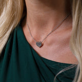 Moonstone Heart Necklace & Earrings Set In Silver - Gift Boxed