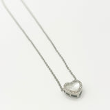 Moonstone Heart Necklace & Earrings Set In Silver - Gift Boxed