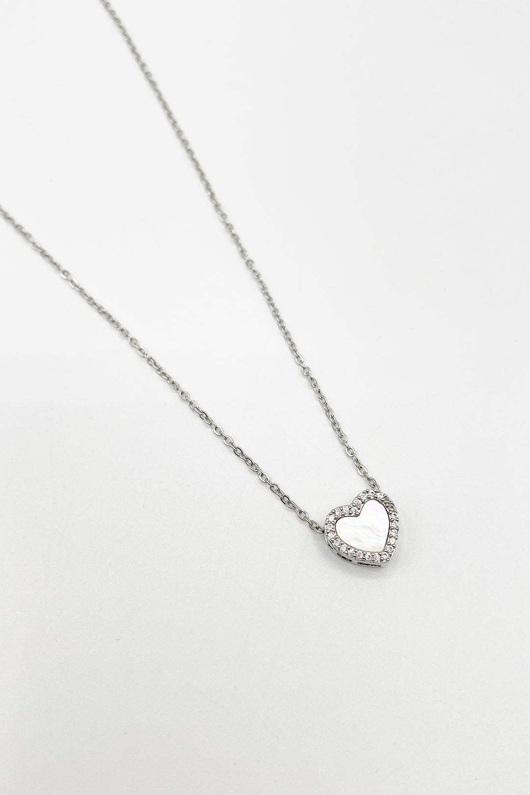 Heart Necklace & Earrings Set In Silver - Gift Boxed - svnx