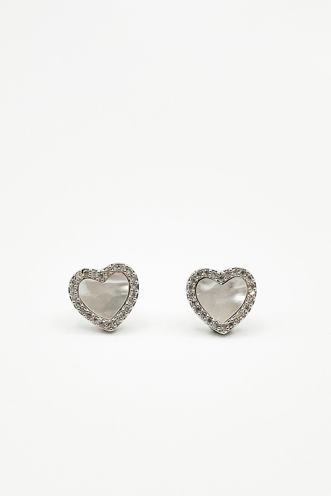 Heart Necklace & Earrings Set In Silver - Gift Boxed - svnx