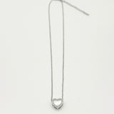 Heart Necklace & Earrings Set In Silver - Gift Boxed - svnx