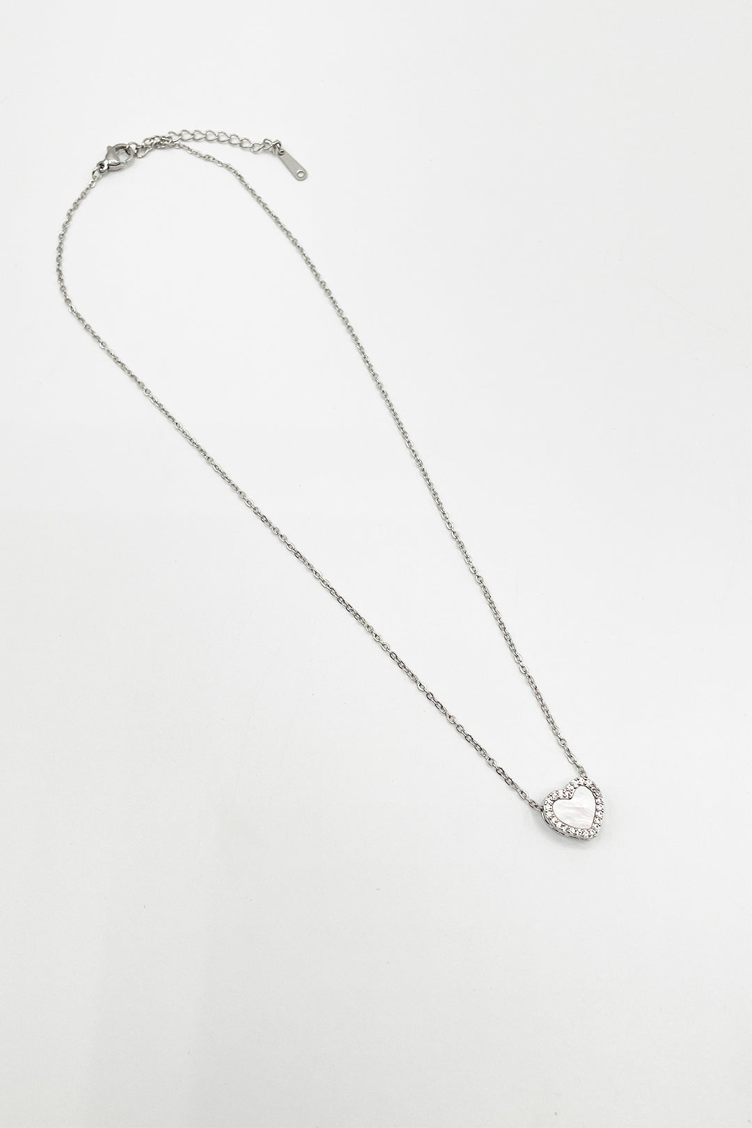 Heart Necklace & Earrings Set In Silver - Gift Boxed - svnx